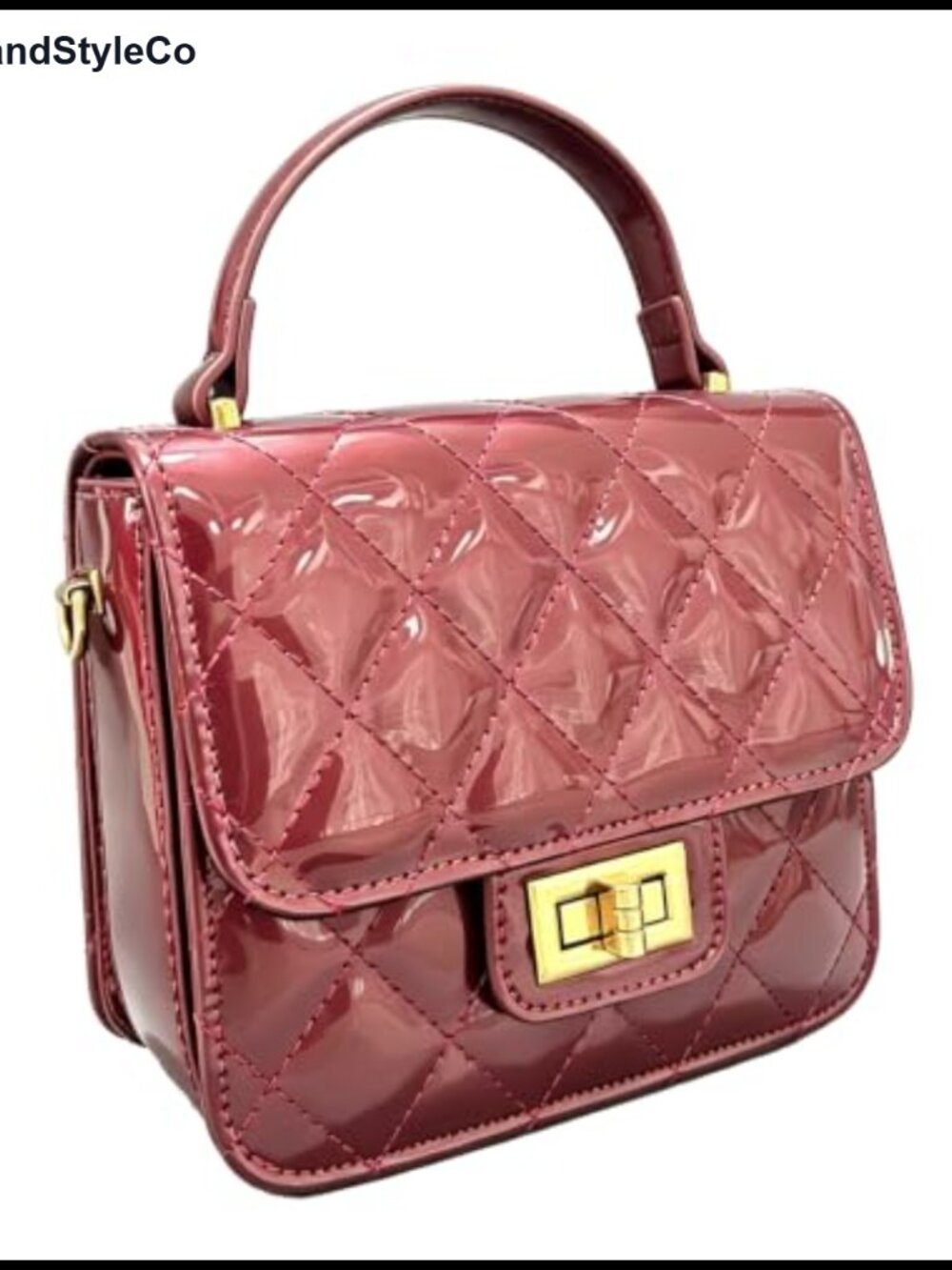Quilted Crossbody Bag Mini Satchel Purse Top Handle Handbag